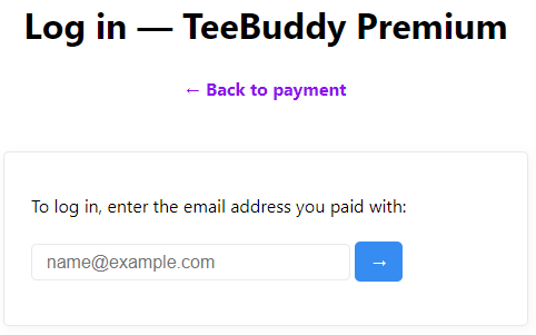 payment login screen